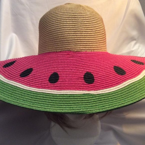 San Diego Hat Company Accessories - Watermelon colorful wide brim straw beach Hat